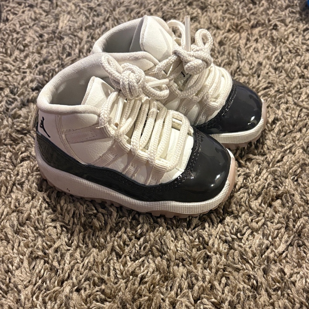 Jordan Kids White and Black Sneakers